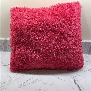 Pink Faux Fur throw pillow